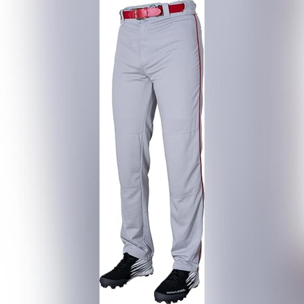 NWT Rawlings Semi-Relaxed Flull Length Piped Baseball Pants, Medium